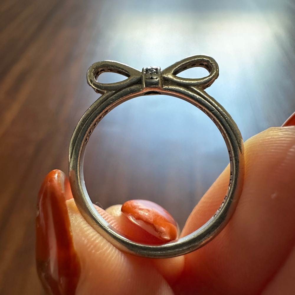 RETIRED Pandora Charm - Sparkling Bow Ring Sterling